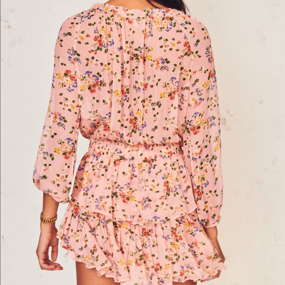 LoveShackFancy popover dress - sunset pink
